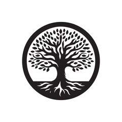 tree vector silhouette clip art logo design illustration. abstract tree sets. minimal tree collections.