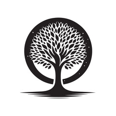 tree vector silhouette clip art logo design illustration. abstract tree sets. minimal tree collections.