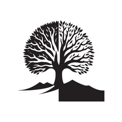 tree vector silhouette clip art logo design illustration. abstract tree sets. minimal tree collections.