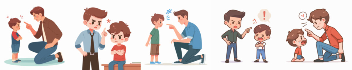 Obraz premium vector character scolding a little child