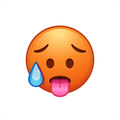 Hot Emoji 3D style Icon Illustration Sign. Warm Temperature Vector Symbol Emoticon Design Vector Clip Art. Hot emoji. Red face sweating. Isolated. Vector 10 eps.