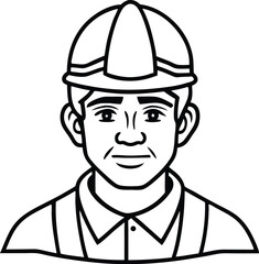Vector illustration of a construction worker with a safety helmet