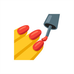 Manicure emoji. Beautiful red nails. Isolated. Vector illustration 10 eps.