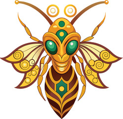 Fototapeta premium vector illustration of a cartoon bee