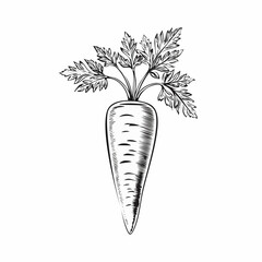 Carrots With Leaves Vector Image isolated on white background.