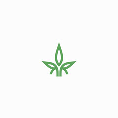 Letter RR Cannabis Vector