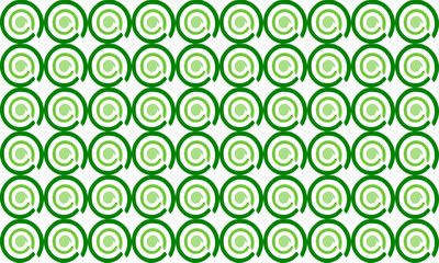 Fototapeta premium Green tone seamless pattern with circles, Fuzzy spin spiral block repeat seamless pattern, design for fabric print or wallpaper, vertical strip patter