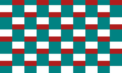red and green complicated rectangular block repeat pattern, replete image, design for fabric printing, patter print, Weaving pattern rectangle