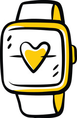 Smartwatch-with-heartbeat icon Adobe Illustrator Artwork