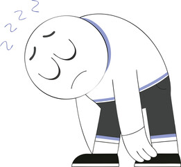 Tired and Illnesses cartoon icon