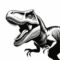 Fierce Tyrannosaurs Rex Dinosaur Roaring Image Vector on white background.
