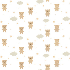 Children's pattern. Teddy bear for a girl or a boy pattern.
