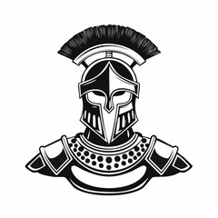 Vintage Gladiator Vector Art Design Stock Vector on white background.