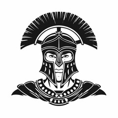 Vintage Gladiator Vector Art Design Stock Vector on white background.