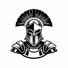 Vintage Gladiator Vector Art Design Stock Vector on white background.