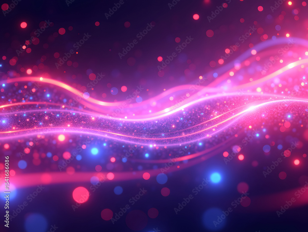 Poster abstract light three-dimensional luminous particles technology sense kv main visual background