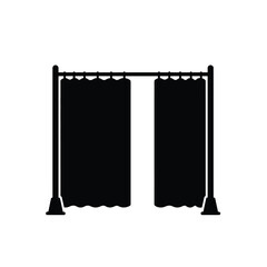 Black Silhouette Vector Court Divider Curtain Icon