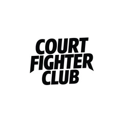 Black Silhouette Vector Court Fighter Club Text Icon White Background