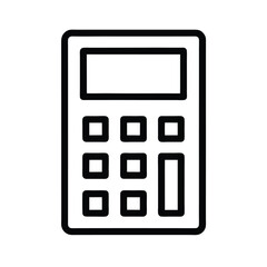 Calculator Rectangle With Buttons Outline Vector Illustration