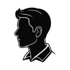 headshot outline profile simple vector illustratio