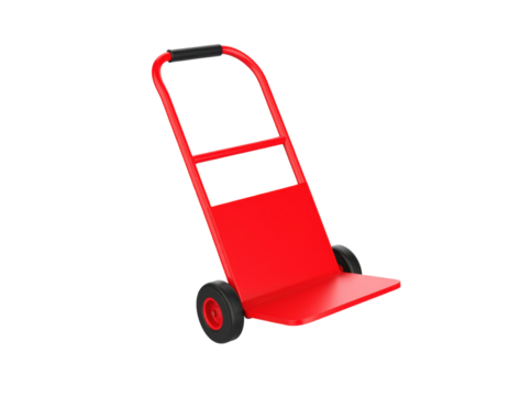 Package dolly for transporting heavy boxes and cargo isolated on white background