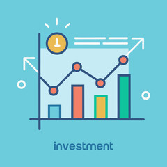 Investment growth illustration showing a successful business chart with increasing trends