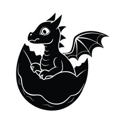 Baby Dragon Hatching from Quartz Egg