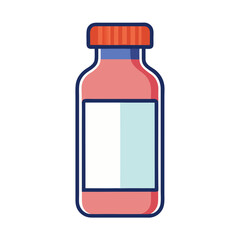 Cartoon illustration of a medicine bottle with a blank label space