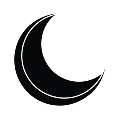 Crescent Moon Smooth Arc Outline Vector Illustration