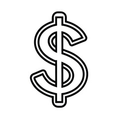 Dollar Sign S With Two Vertical Lines Outline Vector Illustration