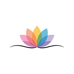 Rainbow Lotus Flower Logo