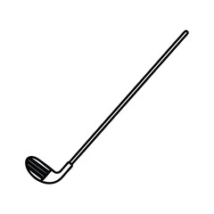 Golf Club Straight Shaft And Head Outline Vector Illustration