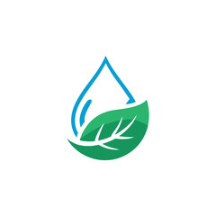 Eco Water and Leaf Logo