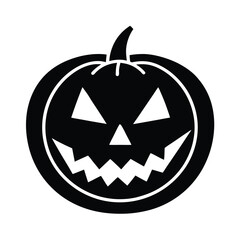 Jack O Lantern Round With Carved Face Outline Vector Illustration