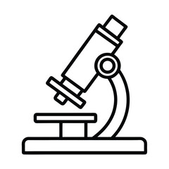 Microscope Base And Angled Eyepiece Outline Vector Illustration