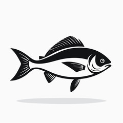 Simple Fish Vector Images. A stunning black and white Fish vector illustration