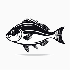 Simple Fish Vector Images. A stunning black and white Fish vector illustration