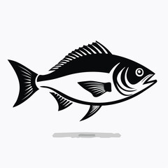 Simple Fish Vector Images. A stunning black and white Fish vector illustration