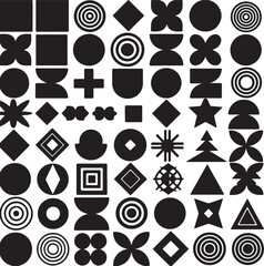 Geometric Abstraction A Bold Collection of Varied Shapes Forming an Intriguing Composition A Modern Art Aesthetic