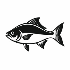 Simple Fish Vector Images. A stunning black and white Fish vector illustration