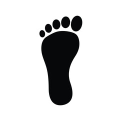 Black Silhouette Footprint Vector Icon White Background