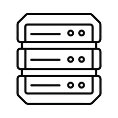 Server Rack Three Stacked Rectangles Outline Vector Illustration