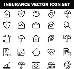 Insurance & Protection Vector Icons | Policy, Coverage, Health, Finance, Safety