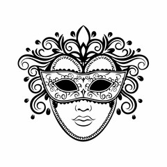 Carnival Venetian Mask Blending Tradition Image vector isolated on white background.