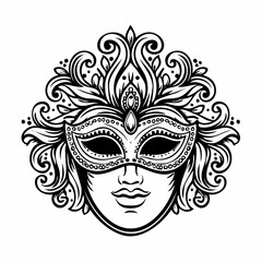 Carnival Venetian Mask Blending Tradition Image vector isolated on white background.