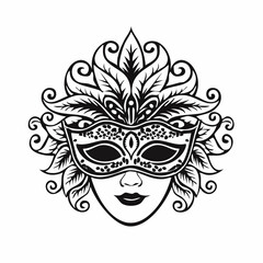 Carnival Venetian Mask Blending Tradition Image vector isolated on white background.