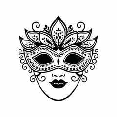 Carnival Venetian Mask Blending Tradition Image vector isolated on white background.