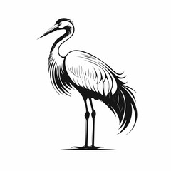 Crane Bird Vector Images. Majestic Crane Stork Images isolated on white background