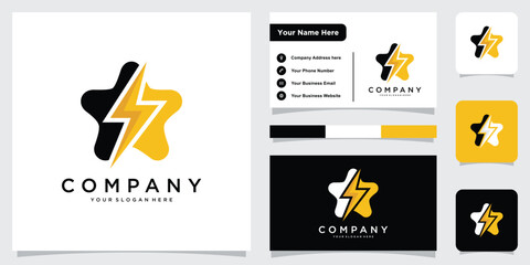 Modern and unique electric star logo design template