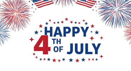 Fototapeta premium Happy 4th of July Fireworks Celebration Design